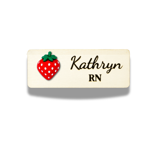 3D Strawberry Fruit Personalized Name Tag