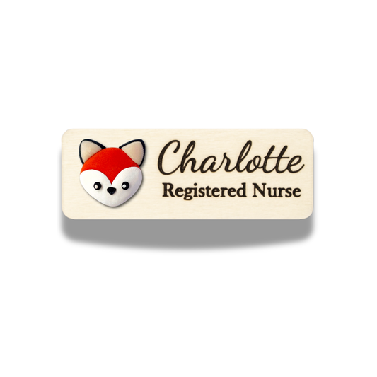 Handmade 3D Fox Personalised Name Tag