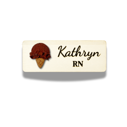 Handmade 3D Chocolate Ice Cream Personalised Name Tag
