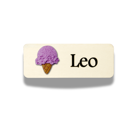 Handmade 3D Blueberry Ice Cream Personalised Name Tag