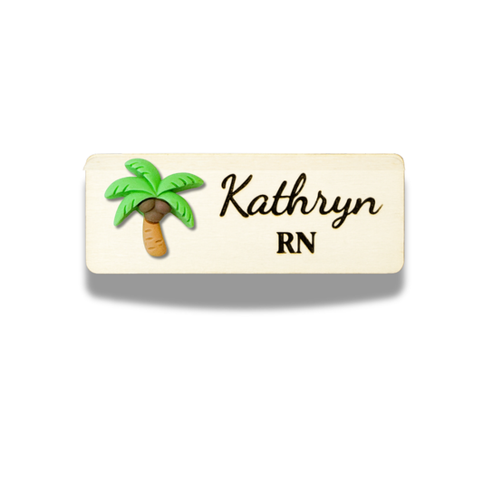 3D Coconut Tree Summer Theme Personalised Name Tag