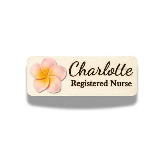 3D Pink Plumeria Rubra Personalised Name Tag