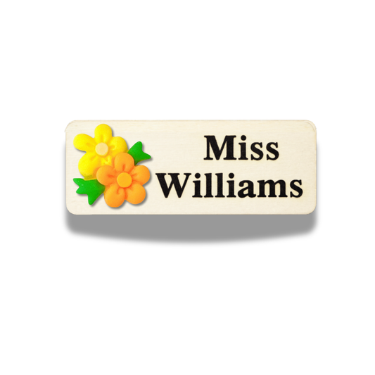 3D Orange and Yellow Flower Bouquet Personalised Name Tag