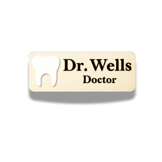 Handmade 3D Tooth Dental Theme Personalised Name Tag