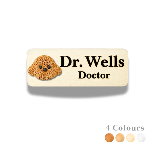 3D Milky Poodle Puppy Dog Personalized Personalized Name Tag