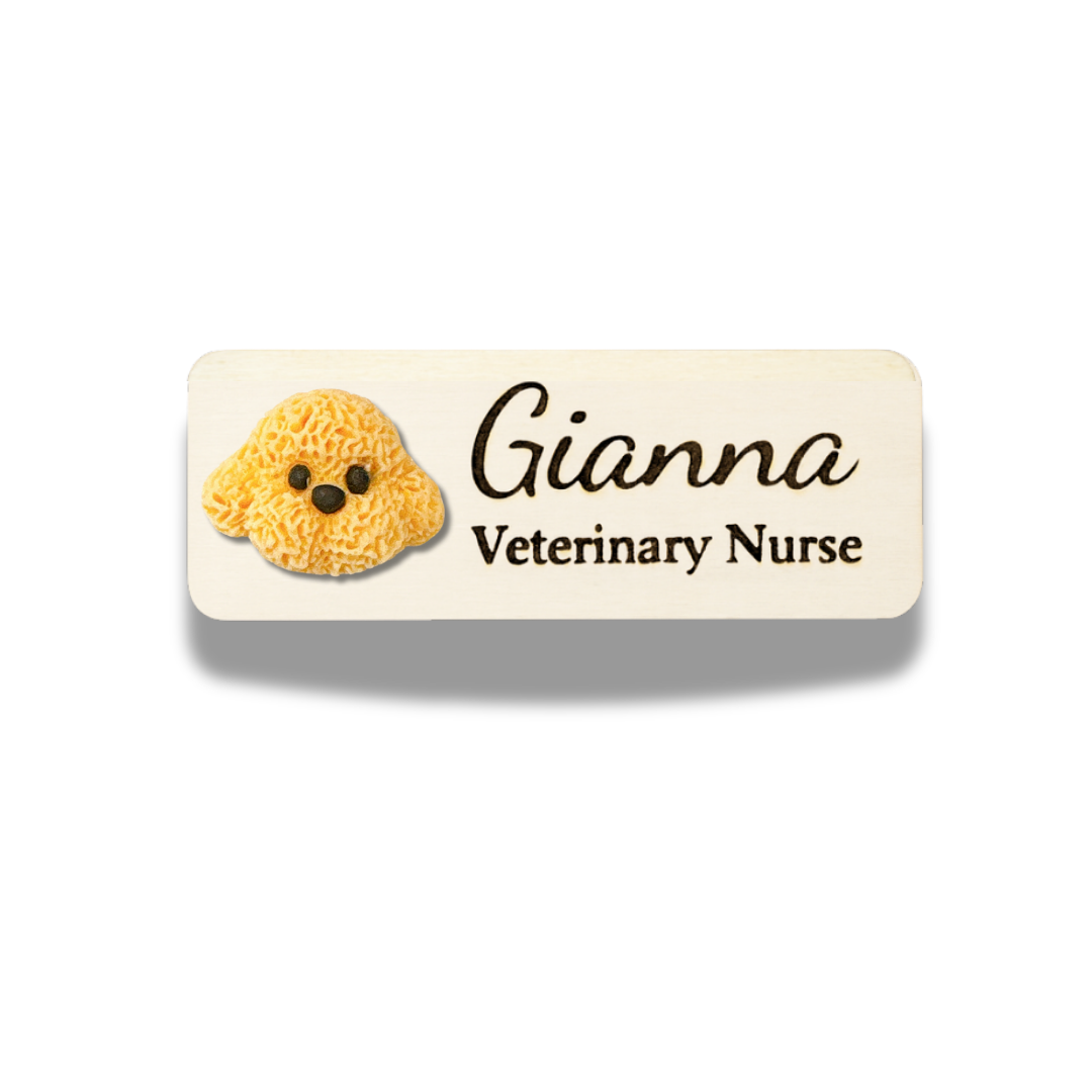 3D Brown Poodle Puppy Dog Personalized Personalized Name Tag