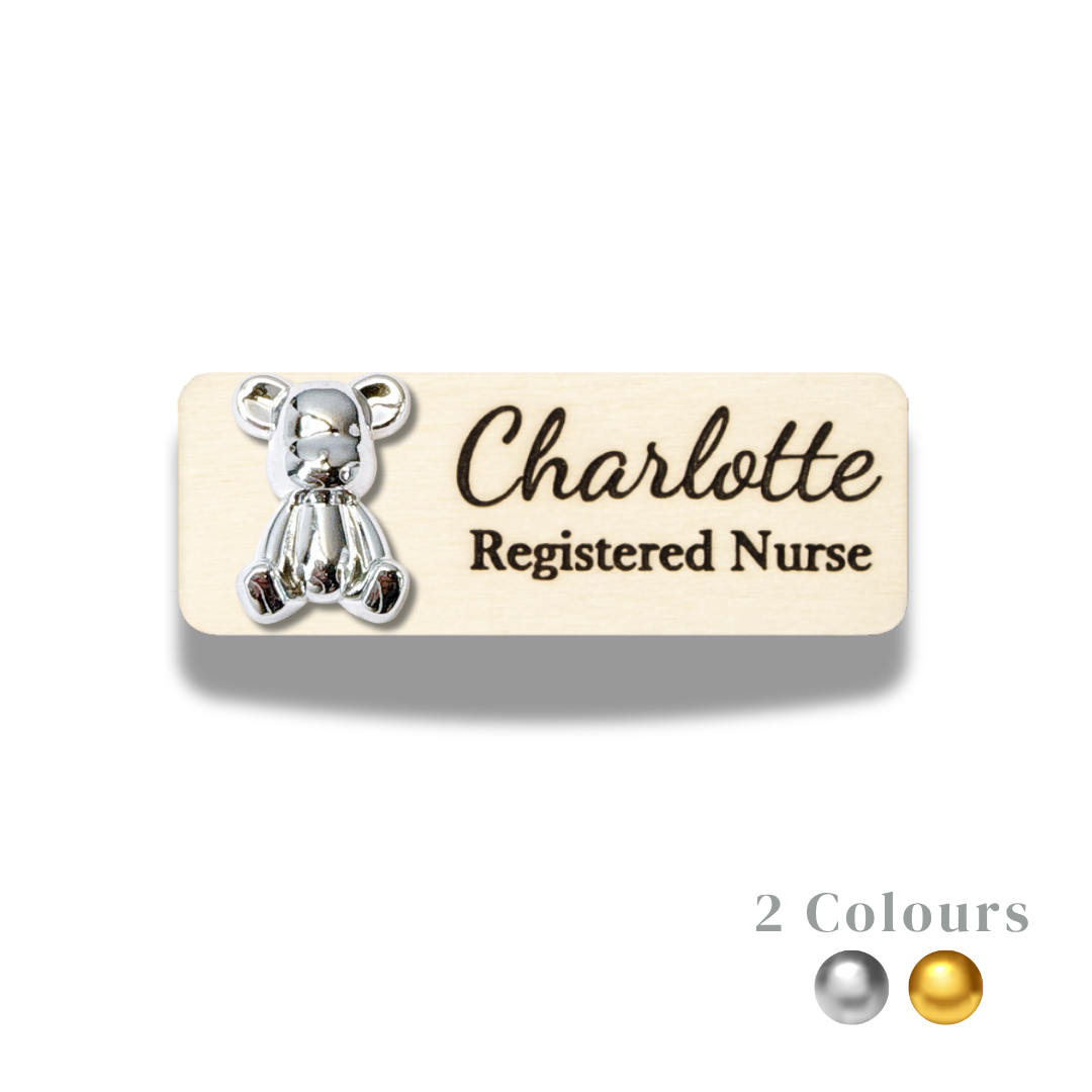 Metallic Bear Personalized Personalized Name Tag