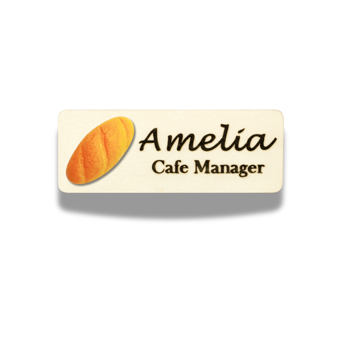 Bakery 3D Crescent Croissant Bread Personalized Name Tag