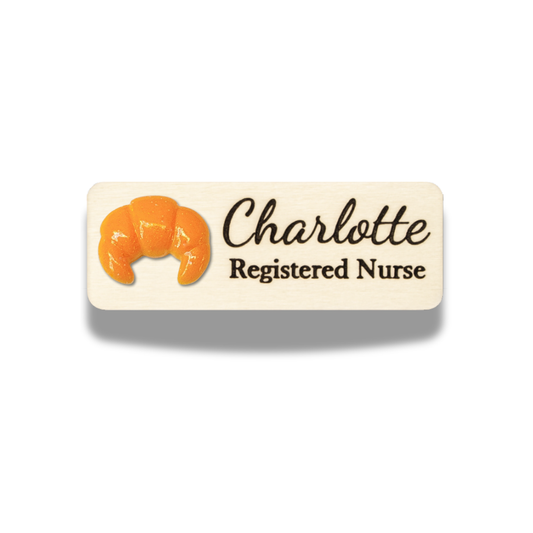 Bakery 3D Crescent Croissant Bread Personalized Name Tag
