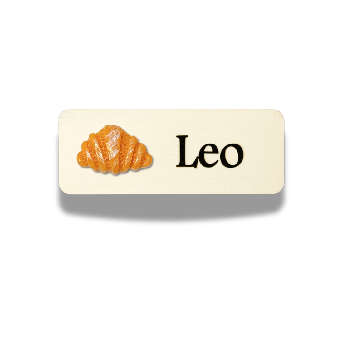 Bakery 3D Crescent Croissant Bread Personalized Name Tag