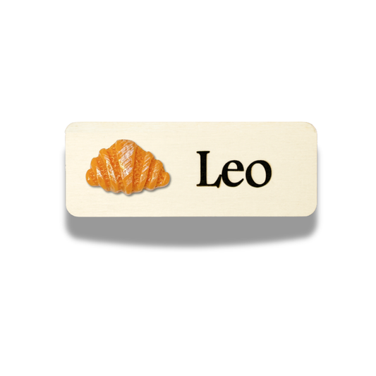 Bakery 3D Straight Croissant Bread Personalized Name Tag