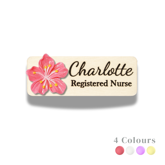 3D Yellow Sakura Flower Personalized Name Tag