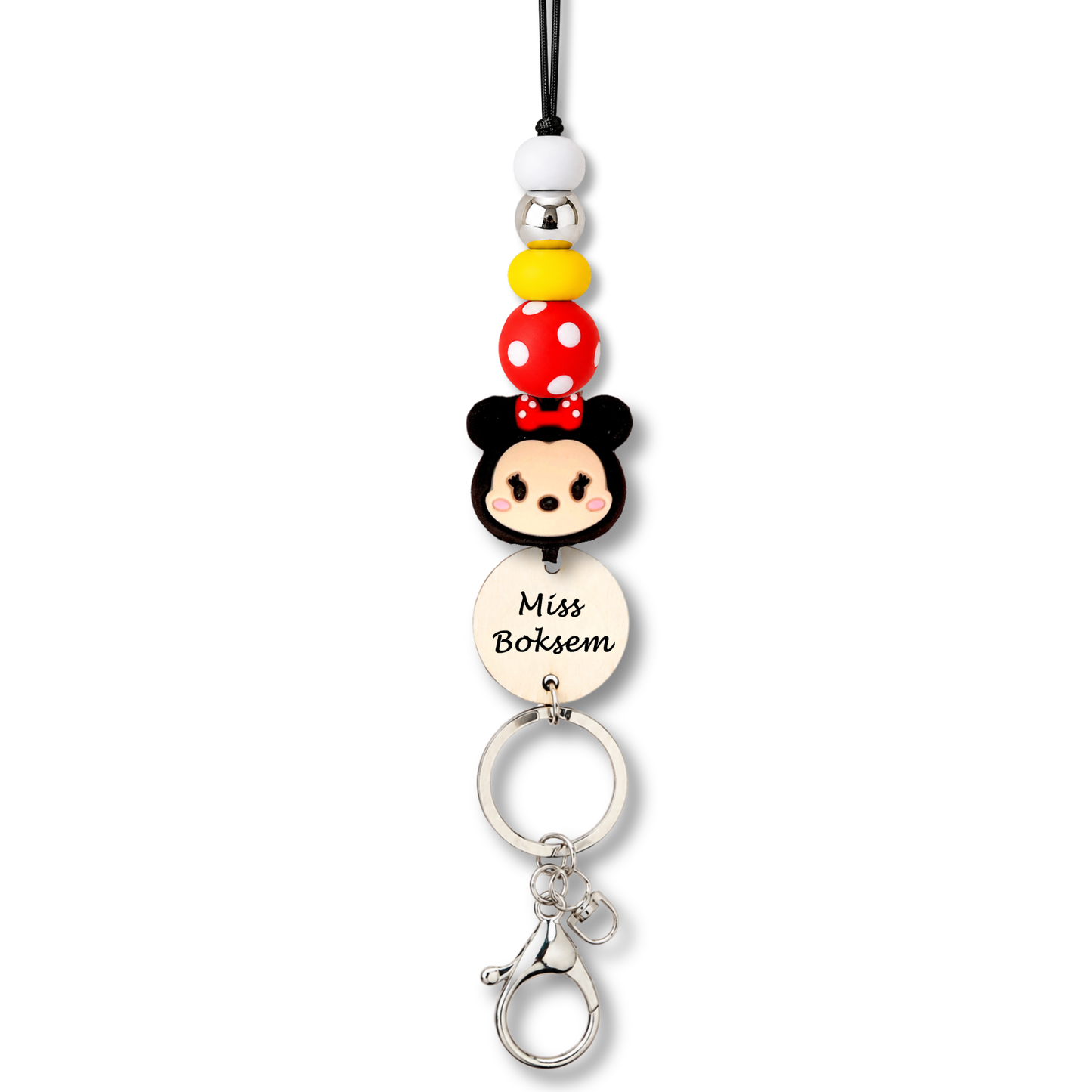 Minnie Mouse Teacher ID Key Lanyard