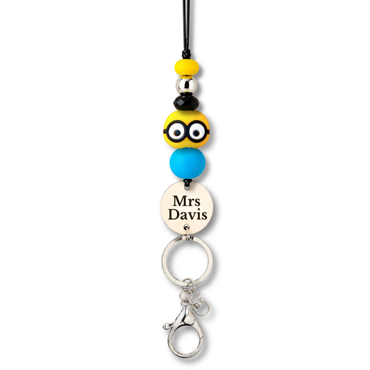 Minions Kevin Personalized Name Teacher ID Key Lanyard