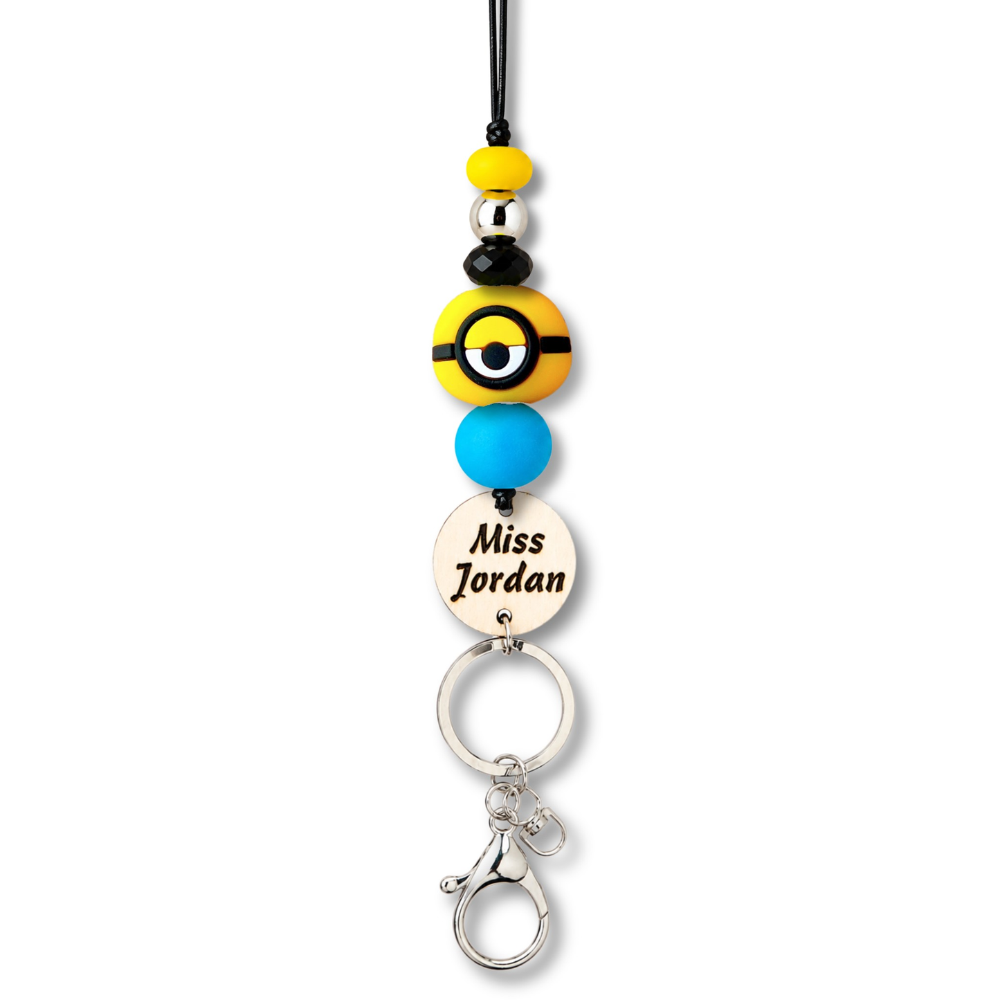 Minions Carl Personalized Name Teacher ID Key Lanyard