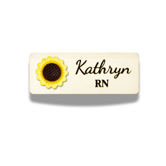 3D Small Sunflower Personalised Name Tag