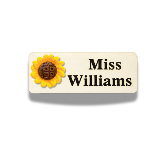 3D Medium Sunflower Personalised Name Tag