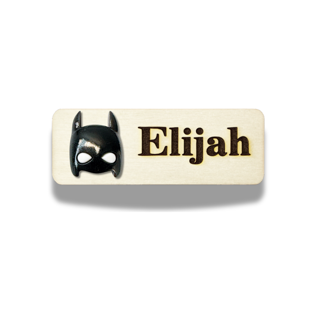 3D Batman Head Super Hero Personalised Name Tag