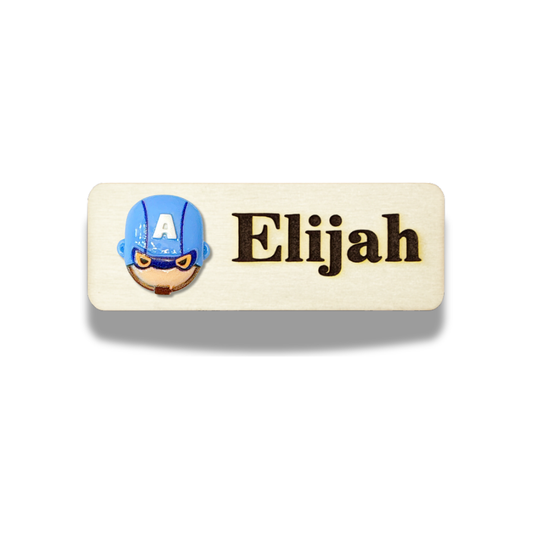 3D Captain America Super Hero Personalised Name Tag