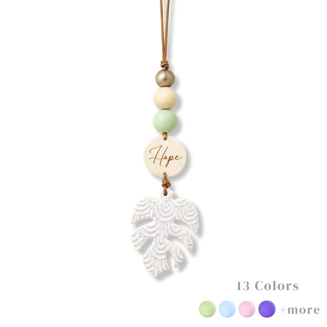 Handcraft Clay Leaf Charm with Polymer Clay Beaded and Scripture Tag