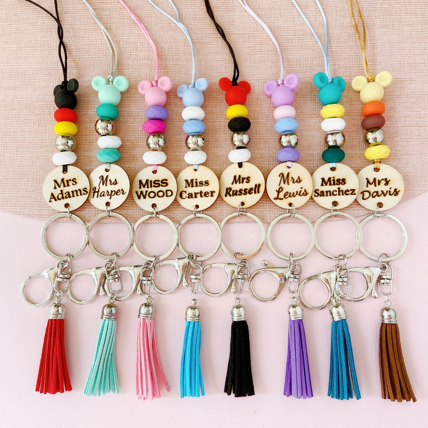 Personalised Cartoon Mouse Teacher Lanyard
