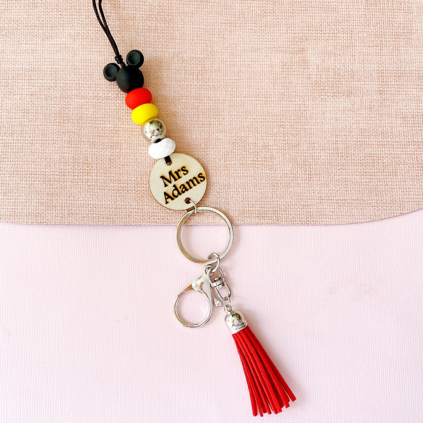 Personalised Cartoon Mouse Teacher Lanyard