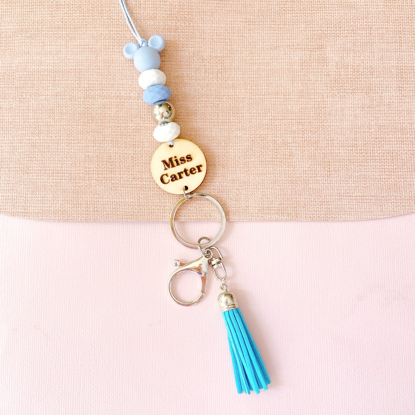 Personalised Cartoon Mouse Teacher Lanyard