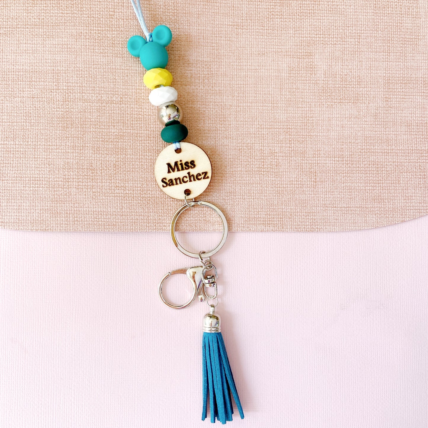 Personalised Cartoon Mouse Teacher Lanyard