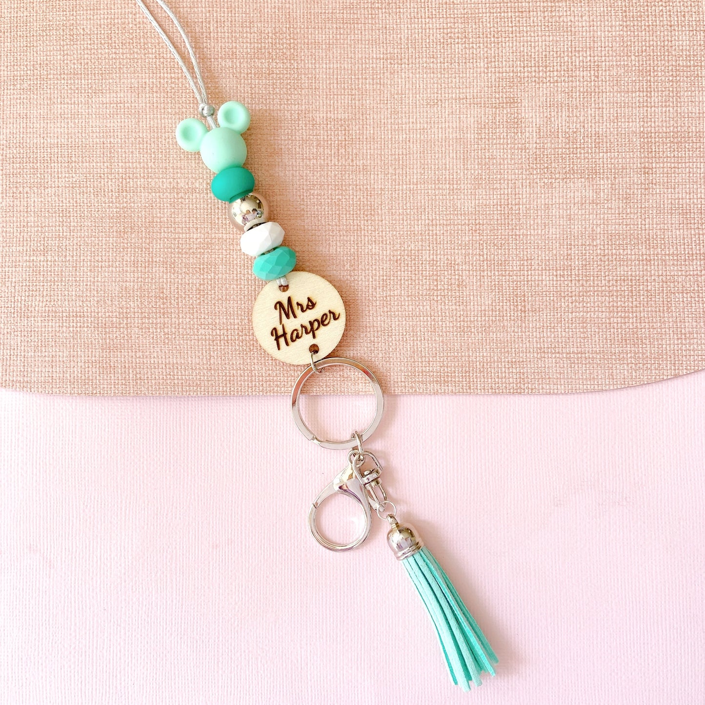 Personalised Cartoon Mouse Teacher Lanyard