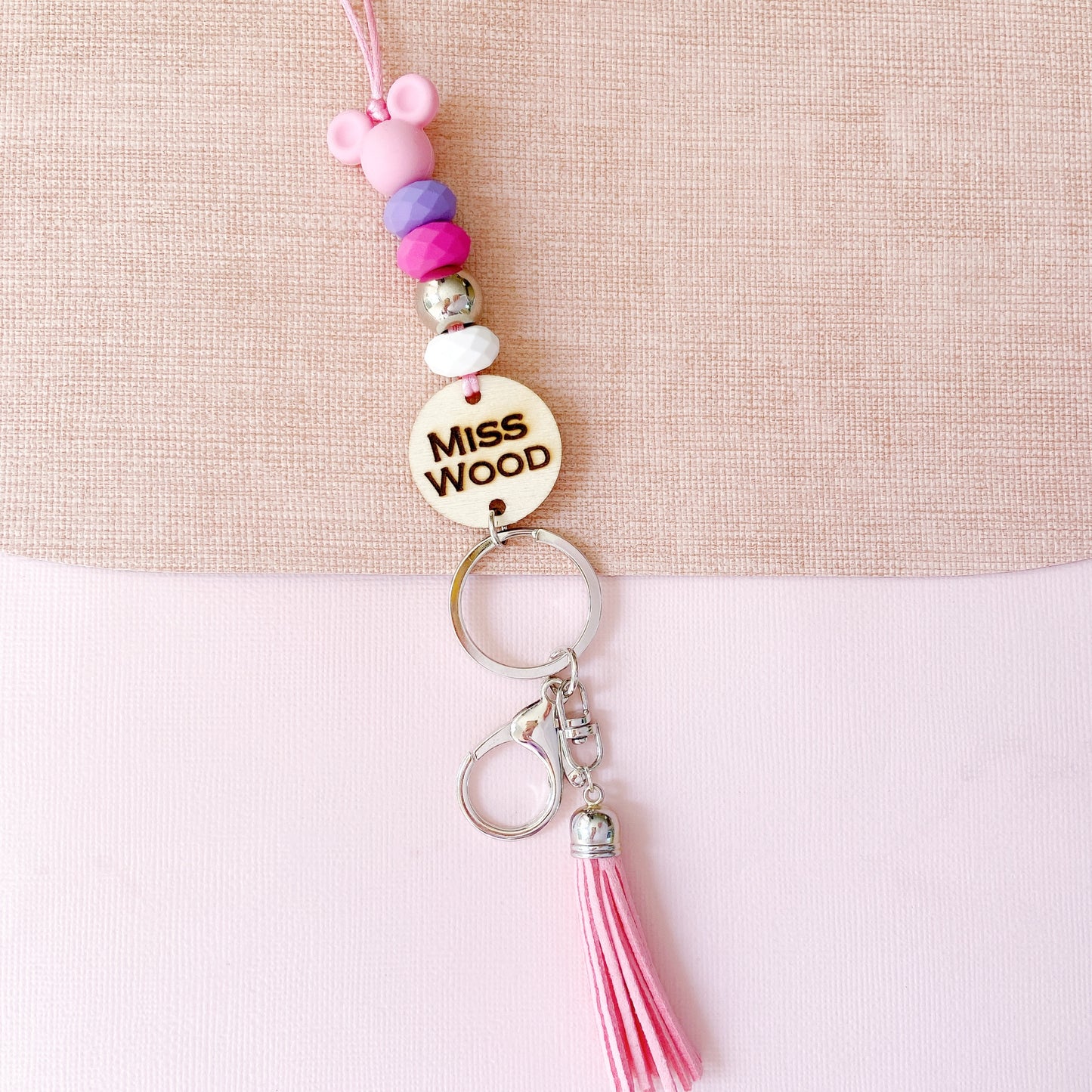 Personalised Cartoon Mouse Teacher Lanyard