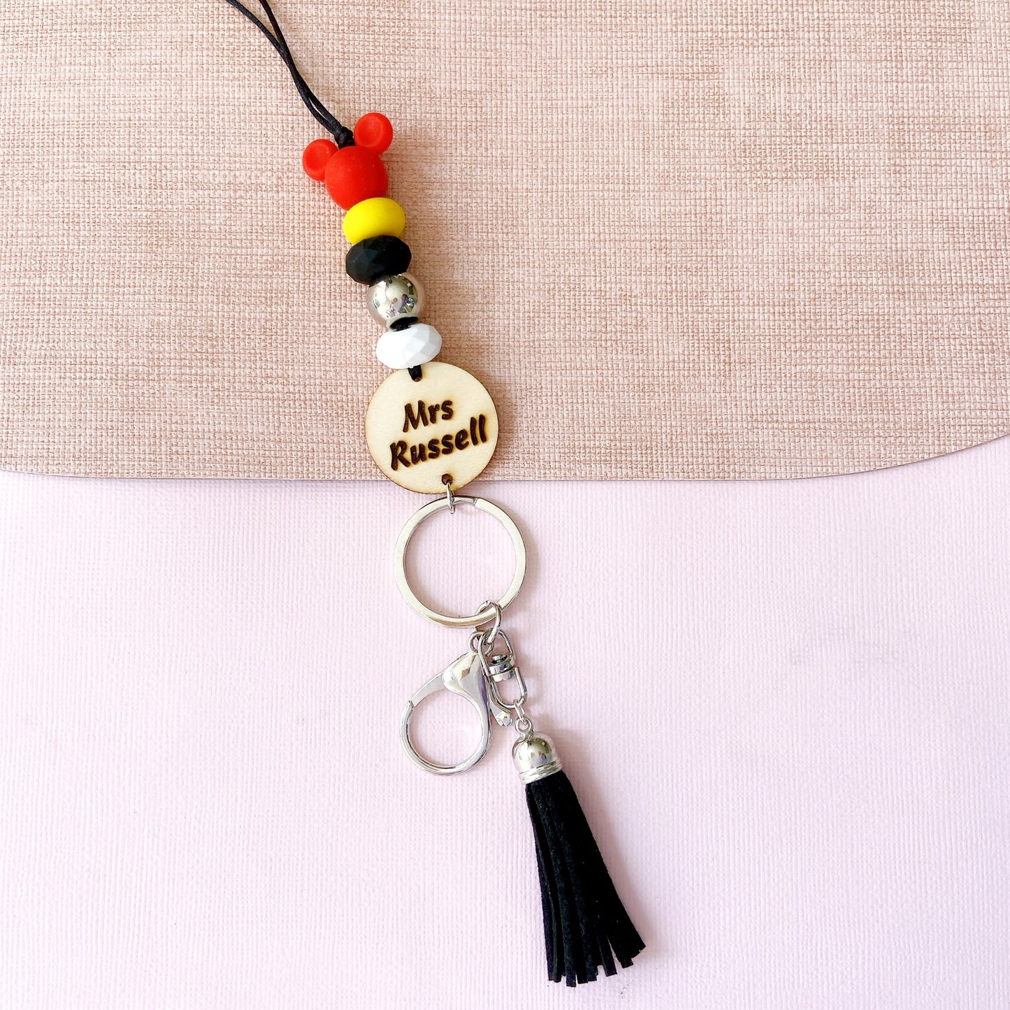 Personalised Cartoon Mouse Teacher Lanyard