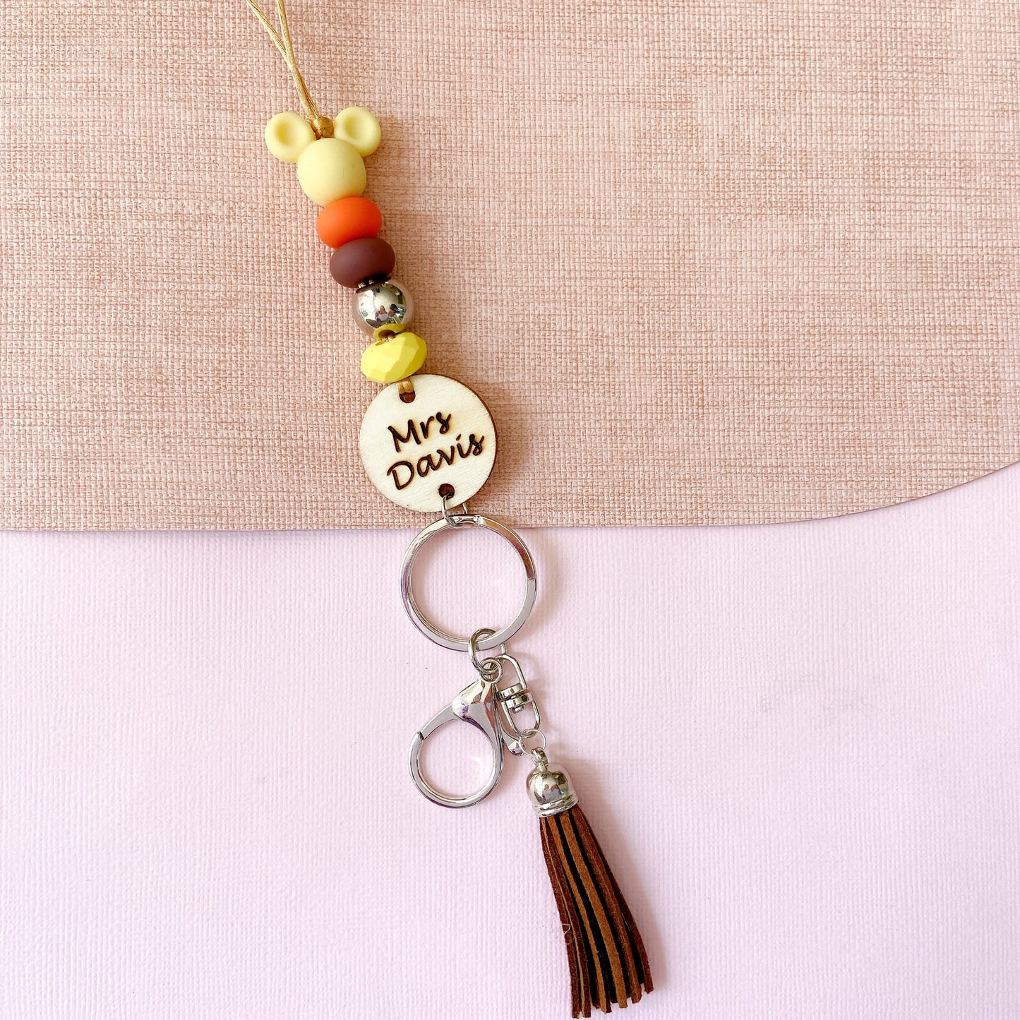 Personalised Cartoon Mouse Teacher Lanyard