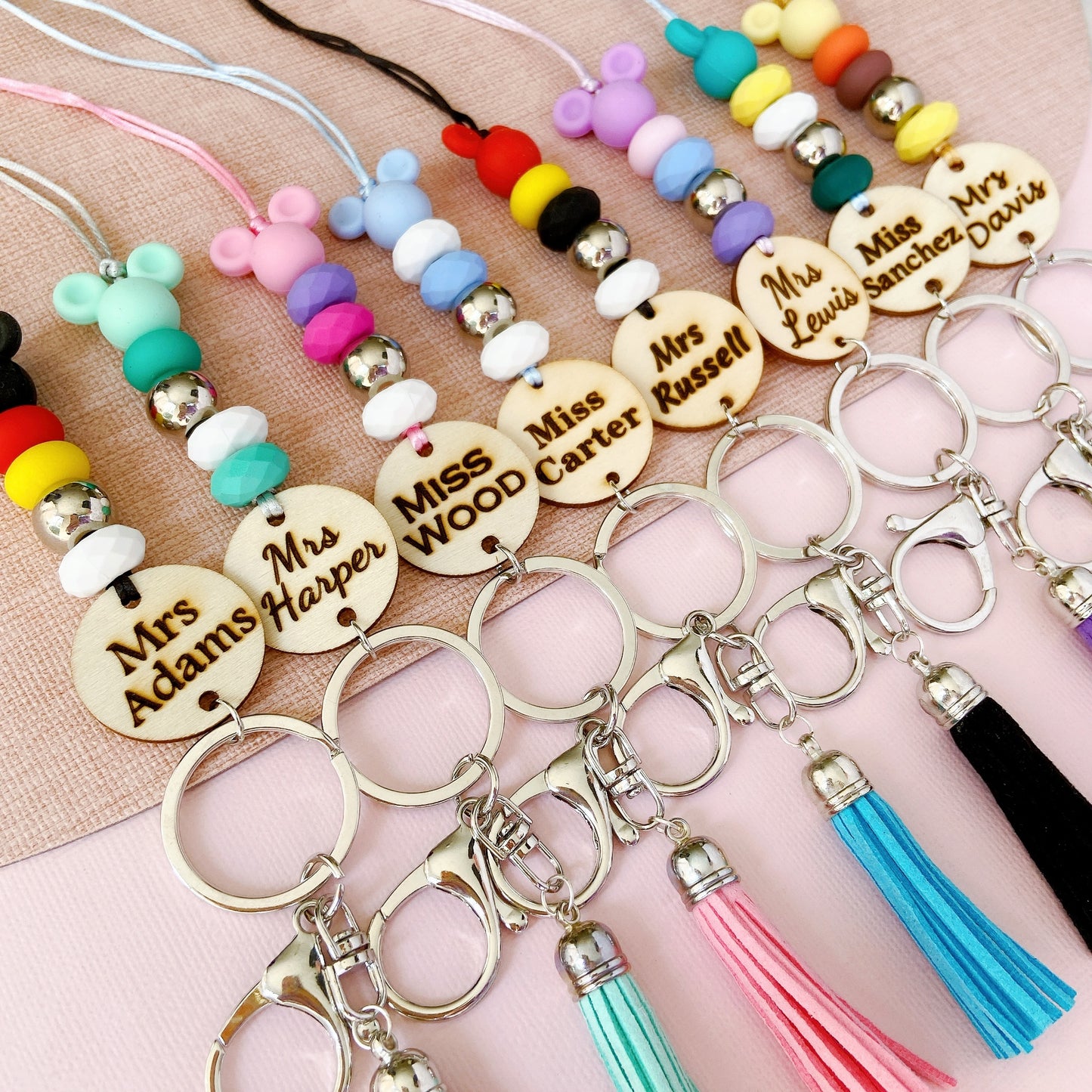 Personalised Cartoon Mouse Teacher Lanyard