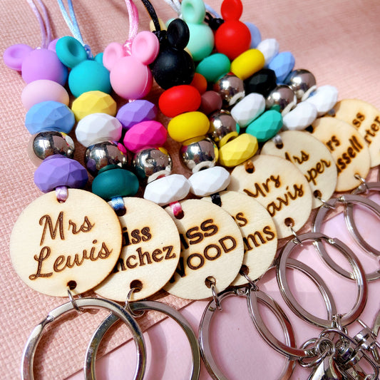 Personalised Cartoon Mouse Teacher Lanyard