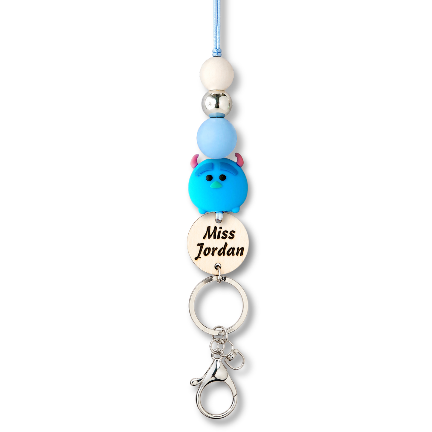 Monsters University Blue Monster Inspired Personalized Name Teacher ID Key Lanyard