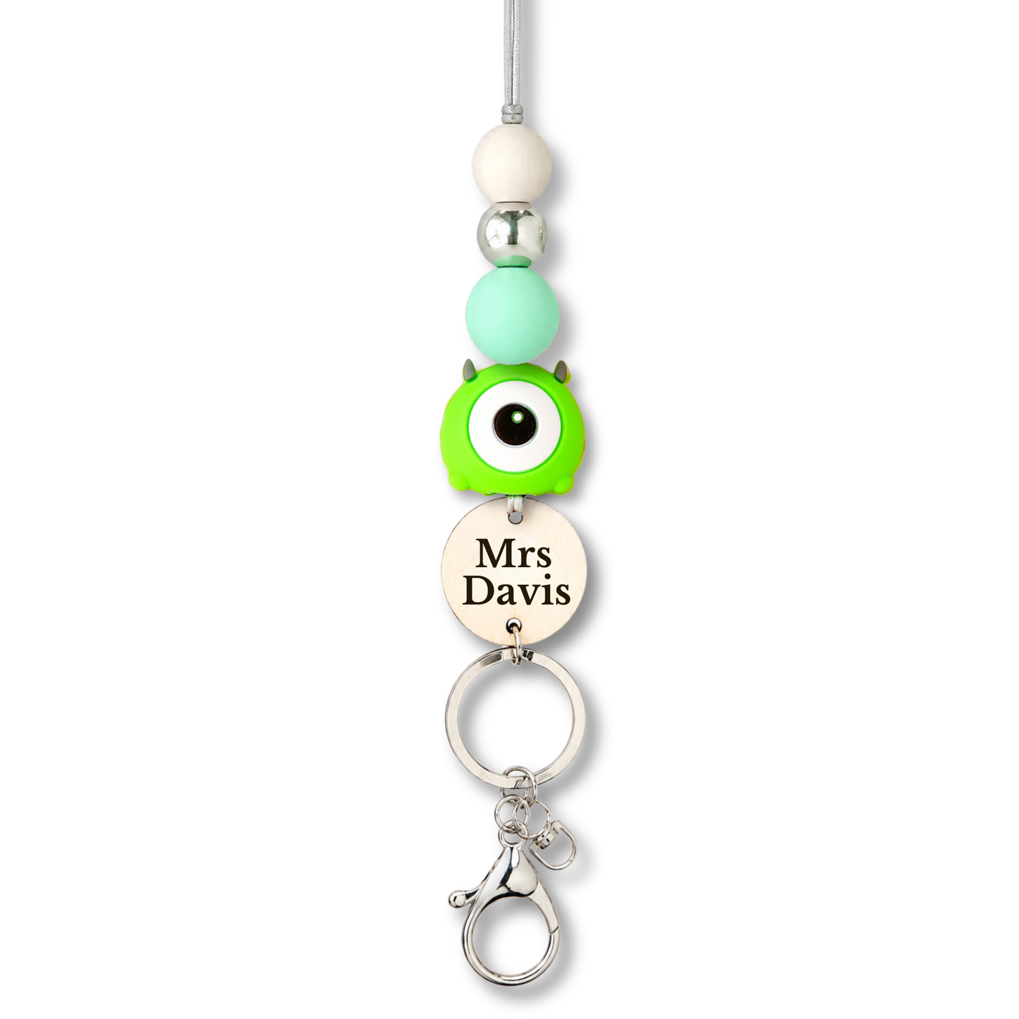 Monsters University Blue Monster Inspired Personalized Name Teacher ID Key Lanyard