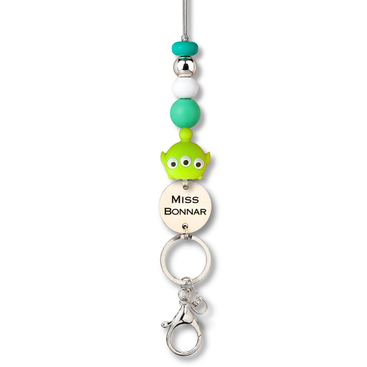 Toy Story Alien Inspired Personalized Name Teacher ID Key Lanyard
