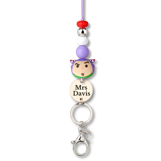 Toy Story Buzz Inspired Personalized Name Teacher ID Key Lanyard