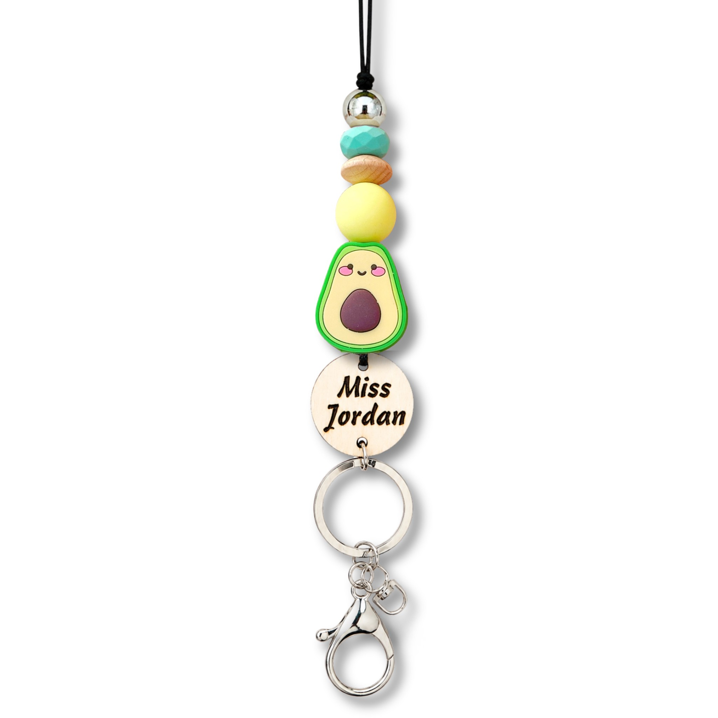 Funny Avocado Personalized Teacher ID Key Lanyard