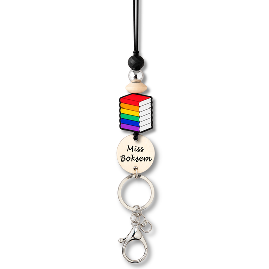Teacher and Books Personalized Teacher Lanyard
