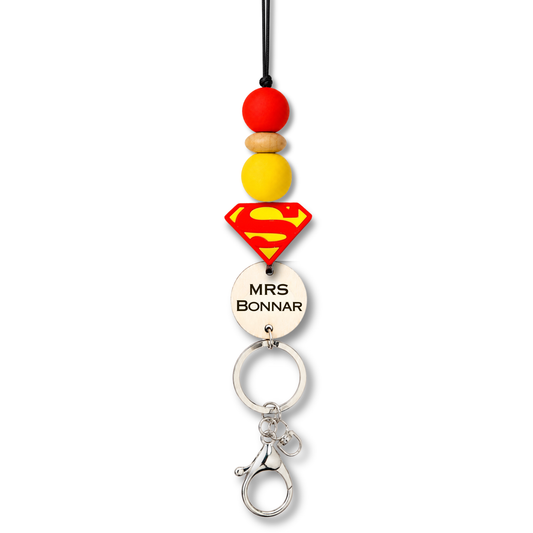 Supreman Suprehero Inspired Personalized ID Key Lanyard