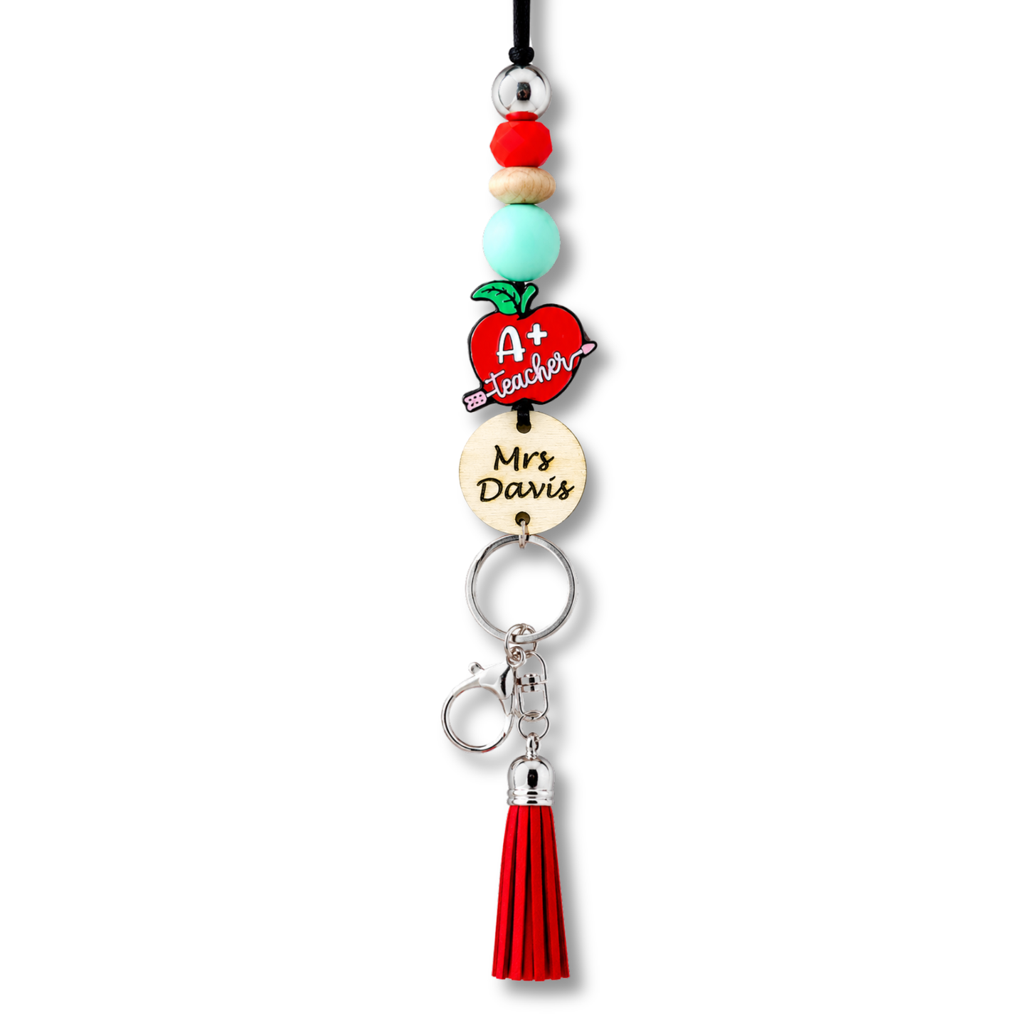 A+ Teacher Personalized Name Teacher ID Key Lanyard