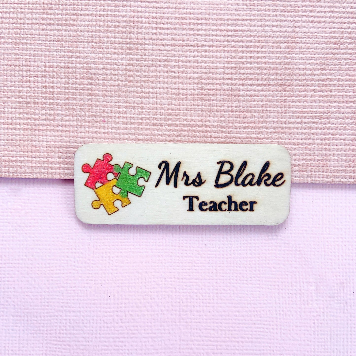 School Teacher Engraved Hand-Painted Personalised Name Tag