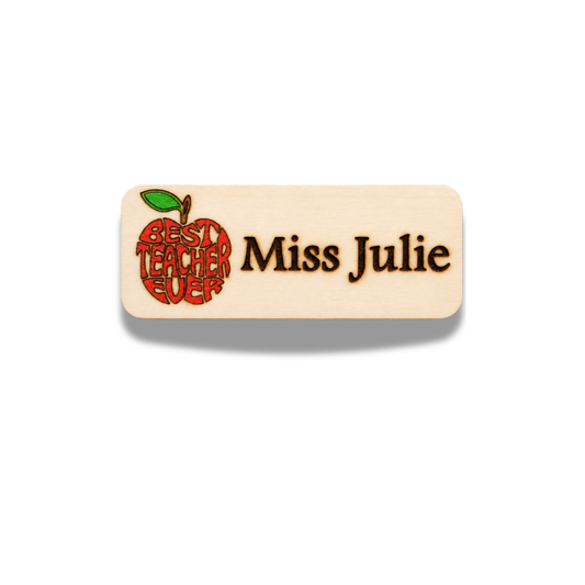 Personalised Best Teacher Ever Apple Teacher Name Badge
