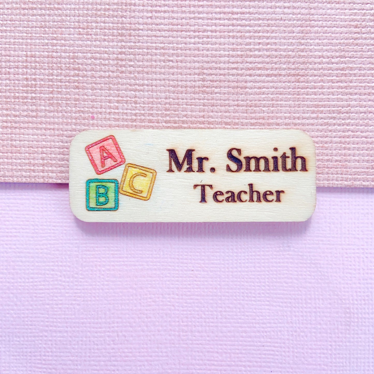 School Teacher Engraved Hand-Painted Personalised Name Tag