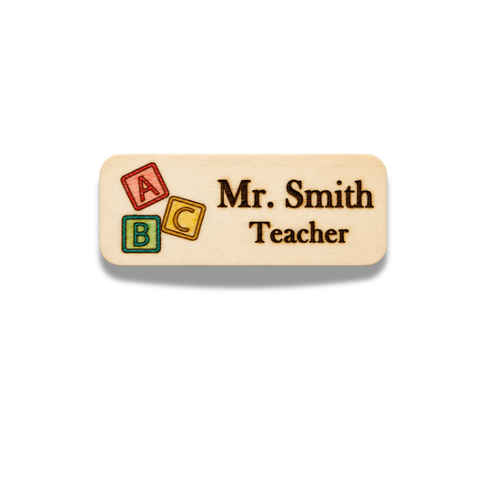 Personalised ABC Blocks Teacher Name Badge
