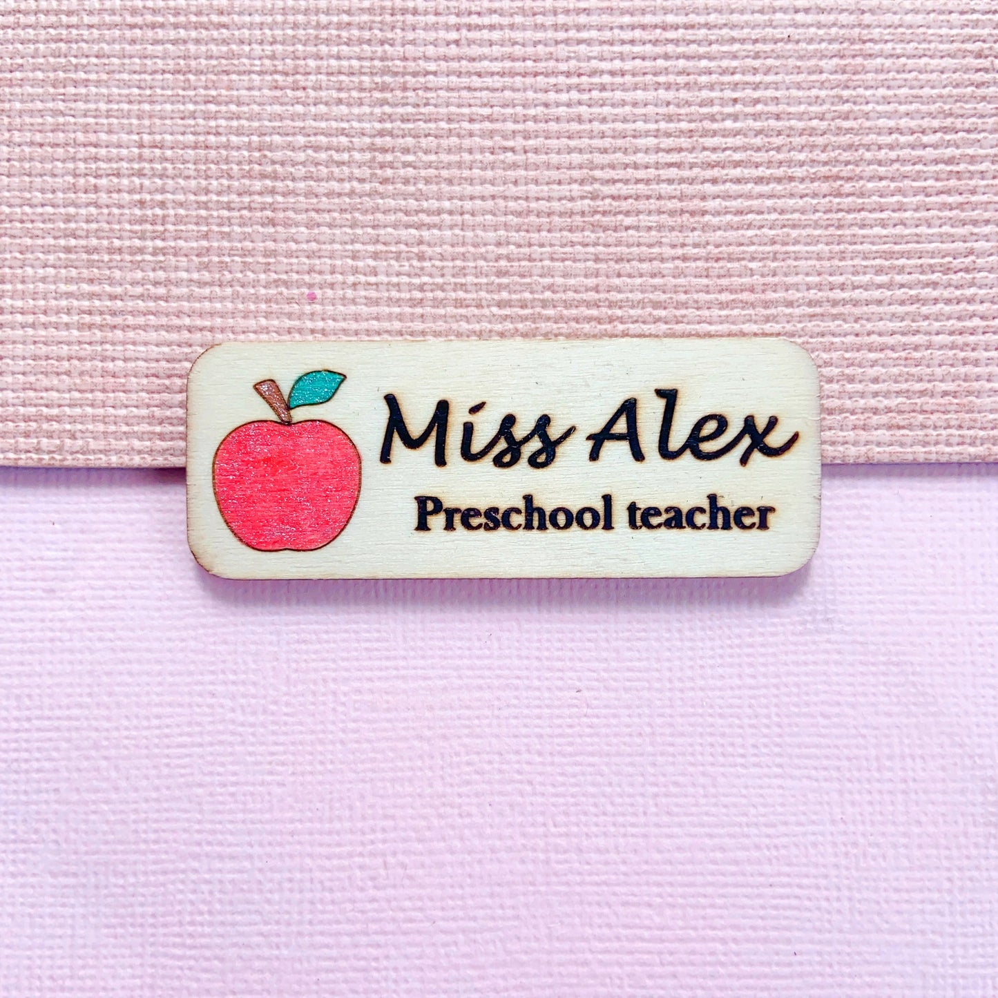 School Teacher Engraved Hand-Painted Personalised Name Tag