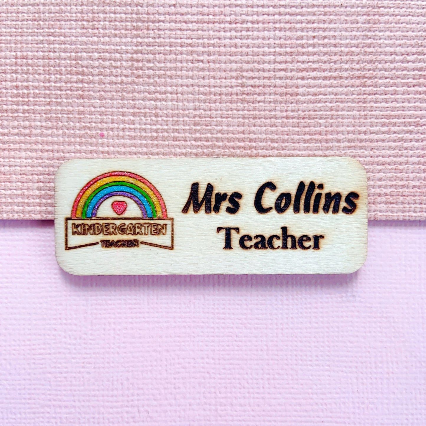 School Teacher Engraved Hand-Painted Personalised Name Tag