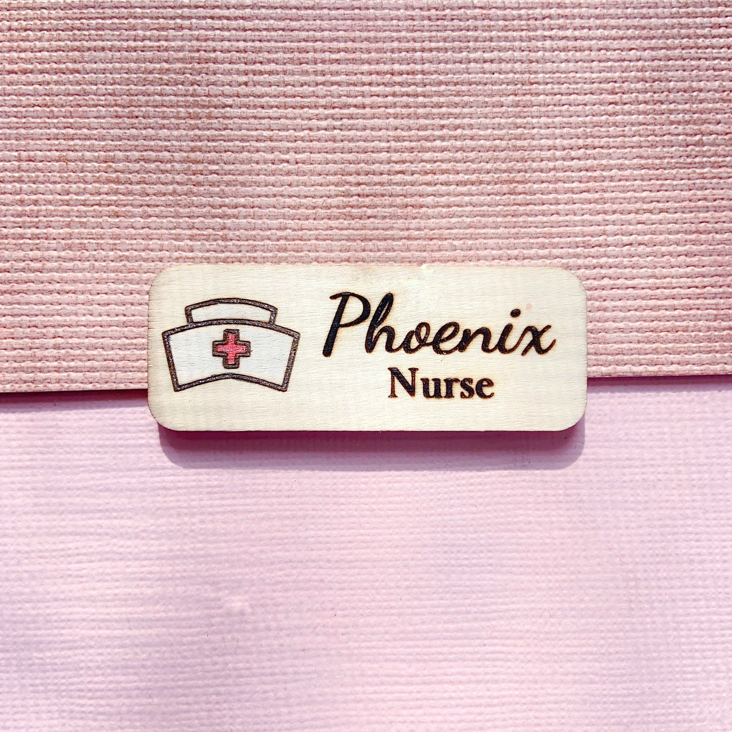 Heart Beat - Medical Theme Personalized Hand Painted Wooden Name Tag