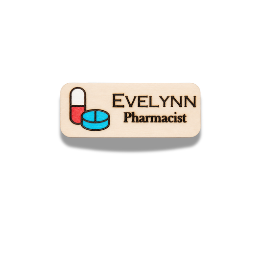 Pill - Medical Theme Personalized Hand Painted Wooden Name Tag